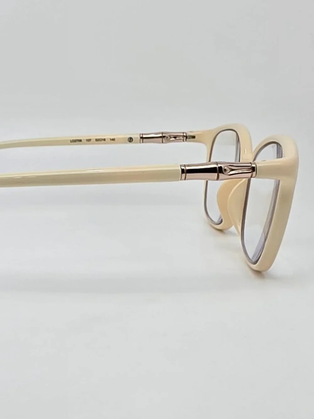 Longchamp LO2706 107 Ivory Full Rim Eyeglasses Frame w/ Flexhinge 52-16-140